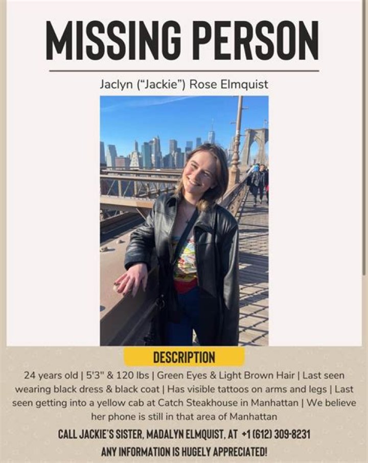 Jaclyn Elmquist found dead in Garbage Chute
