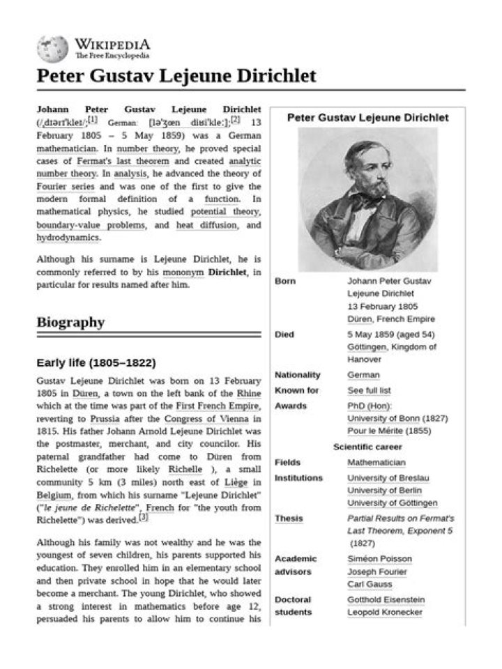 Peter Gustav Le... Biography